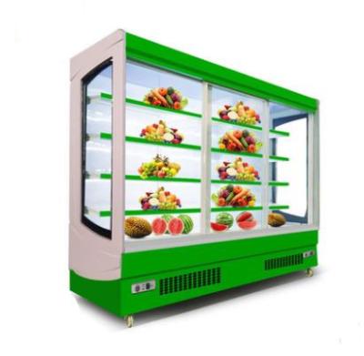 China Single-temperature Commercial Supermarket Milk Fruit Vegetable Hot Sale Refrigerator Cooler Freezers Open Display For Supermarkets for sale