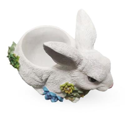 China Art Home Craft Resin Hot Price Factory Supply Decoration Solar Rabbit Garden Statue Light for sale