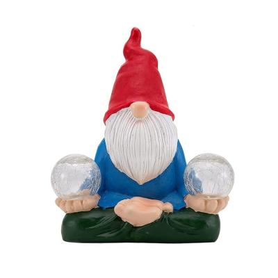 China Wholesale Home Decoration Solar Lights Garden Gnomes Outdoor-with LED Solar Garden Ornaments Resin Opens Outdoor Yard Decoration for sale