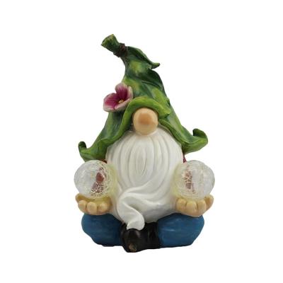 China Special hot selling home decoration resin props open garden elf solar statues for sale