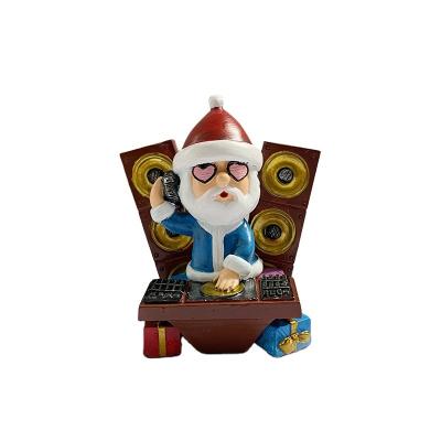 China Garden Urn Stain Factory Direct Selling Resin Opens Mini Christmas Decoration Doll Sculpture Santa Claus Statue Christmas Tree Decoration for sale