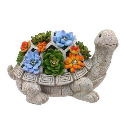 China Wholesale Home Garden Solar Light Decoration High Quality Solar Light Light Statue Resin Meat Turtle Garden Ornament Waterproof Solar Decoration for sale