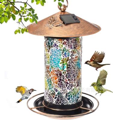 China Wholesale Solar Glass Garden Decorative Window Lamp Driver Bird Metal Europe Mosaic Hanging Lamp Professionally Made in China for sale