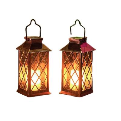 China Popular Outdoor Solar Amazon Atmosphere Lamp Wind Candle Decoration LED Flame Flower Waterproof Amazon Hanging Home Christmas Atmosphere Lamp for sale