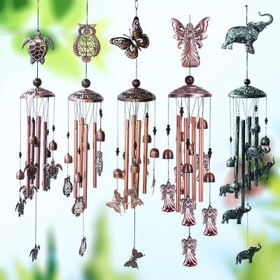 China European and American Copper European and American Copper Wind Chime Home Yard Wind Chime Iron Turtle Butterfly Retro Metal Owl Outdoor Hanging Animal for sale