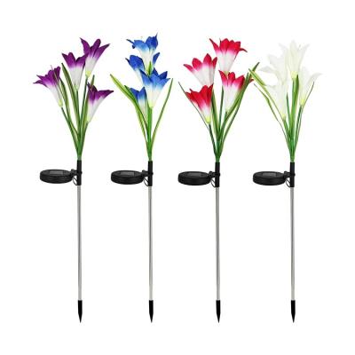 China Economical Garden Custom Design Lily Solar Landscape Lamp Fabric Outdoor Lights for sale