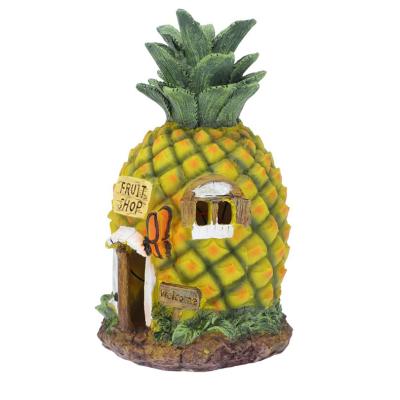 China Global LED Decoration LED Solar Outdoor Light Resin Garden Statue New Product Pineapple Home Courtyard Lawn Landscape Creative Decoration for sale