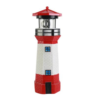 China Solar Garden Decoration-Global Solar Light Outdoor Garden Lighthouse With Rotating LED Light Cup For Garden Patio Rotating Beacon for sale