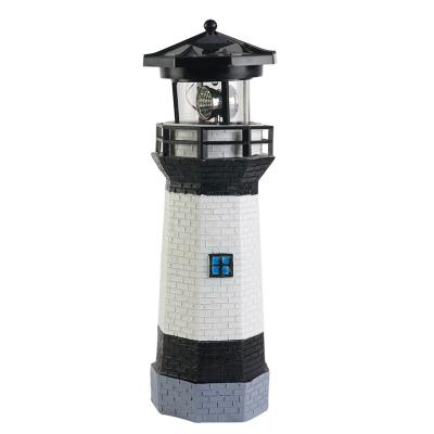 China Solar Garden Decoration-Global Solar Light Outdoor Garden Lighthouse With Rotating Light Cup For Garden Patio Rotating Lighthouse for sale