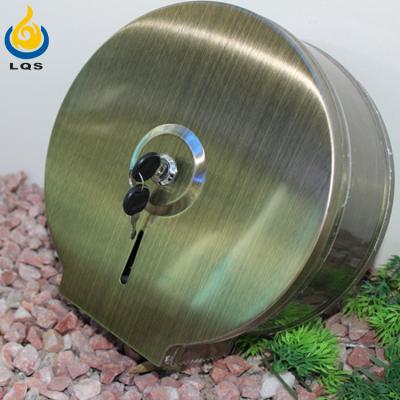 China Modern Wall Mounted Bathroom Bronze Brushed Stainless Steel Round Hand Roll Toilet Paper Tissue Paper Napkin Dispenser for sale