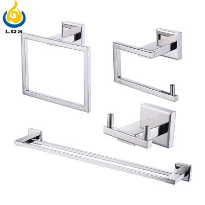 China Sustainable Modern Hotel Wall Mounted Polished Finished Pieces Four Pieces Stainless Steel Bathroom Accessories Set For Toilet for sale