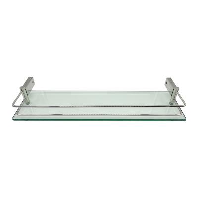 China Best Design Square SUS304 Stainless Steel Single Tier Glass Rack Shelves Durable Convenient Wall Mounted Bathroom Accessories for sale