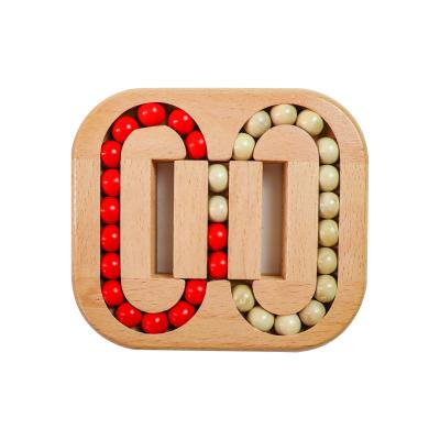 China Toys C01319 Maze Game Wooden Puzzle For Kids Bean Cube Toy Magic Maze Racers Planar Ball Wooden Game Toy for sale