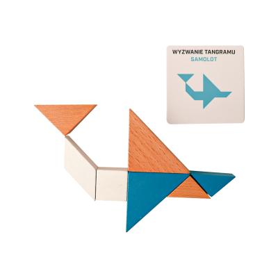 China C01834 Wooden toy wooden toy wooden toy montessori tangram puzzle custom made high quality tangram with cards for kids for sale