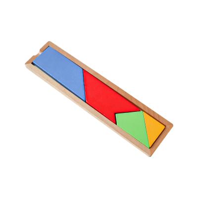 China Toy C01832 T shape woodiness educational wooden tangram puzzle Toy Brain Teaser T wooden tangram for sale