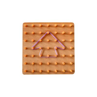 China C05807 Geoboard Row Block Geo Graphic Educational Wooden Mathematical Manipulative Material Board Game with Cards and Rubber Bandn for sale