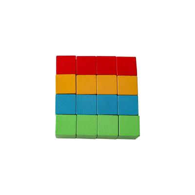 China C05038 Europe Square Multicolor Wooden Blocks For Craft DIY Projects Learning Resources Wooden Color Cube Toys For Children for sale