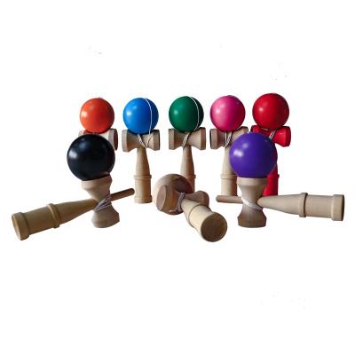 China Gifts C09002 the traditional japanese throwing grasshopper wooden skill toy kendama 6cm ball and pro hook skill game ball toy for sale