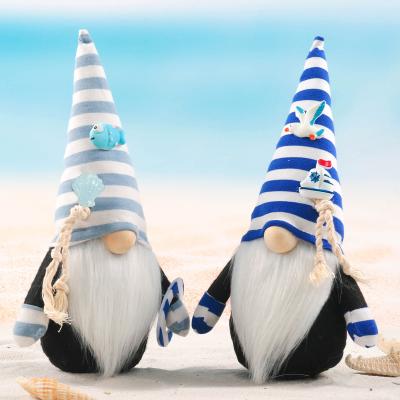 China Fabric 2022 Summer Beach Party Decorations Hat Striped Gnome Doll Faceless Beach Gifts Ideas for sale