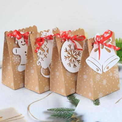 China 2021 Wedding Party Christmas Wrapping Paper Snowflake Paper Boxes Wrapping Paper Candy Bag Gift Packing Box 4 Christmas Cards for sale