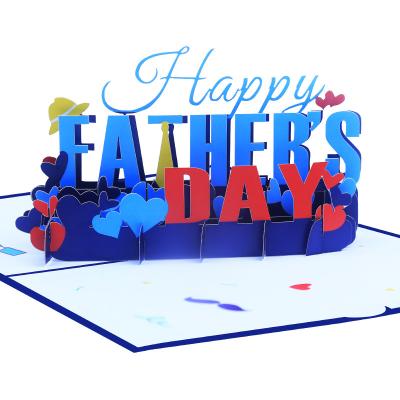 China Europe 3D Pop Up Greeting Cards Fathers Day Amazon Holiday Wishes Card Happy Father's Day Card for sale