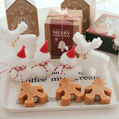 China Relighting Scented Elk Snowman Candles Creative Christmas Candle Ornaments Candle For Christmas Home Decoration Christmas 2022 Gift for sale