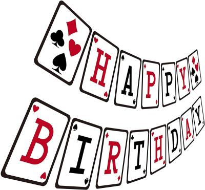 China Casino Gifts Casino Night Poker Happy Birthday Sign Casino Birthday Banner Bunting For Party Supplies for sale