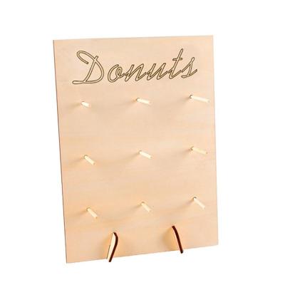 China Wooden Wedding Party Decoration Display Rack Donut Wall Rack For Donut Party Decoration for sale