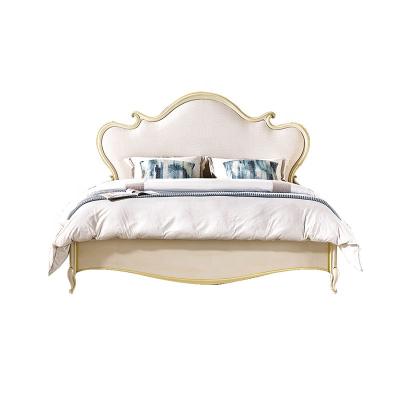 China (Other) adjustable solid wood carved soft bed french style all solid wood with gold and old princess double bed for sale