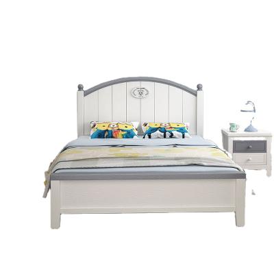 China Korean Pastoral White Solid Wood American Toddler Bed 1.5m (Height) Adjustable Single Bed 1.2m Boy Bed for sale