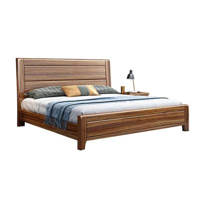 China Wholesale Bed 1.8/1.5m (height) Solid Wooden Bed Ebony Wood Adjustable Custom Bedroom Furniture Double Bed for sale