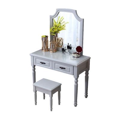 China Dressing Table (Other) Country Solid Wood Bedroom Dressing Table Adjustable With Single Stool Dressing Table for sale