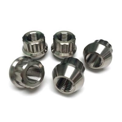 China CNC Lathe machining Racing Titanium Lug Nuts,wheel spline nut for sale