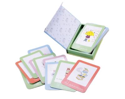 China Casebound Baby Wholesale Custom English Cardboard Educational Flash Card Box For Children for sale