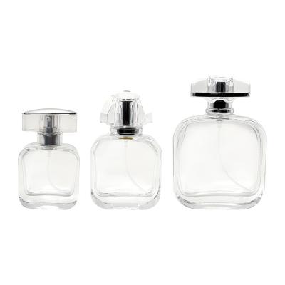 China Cosmetic Luxury Custom Made Unique Rectangular Square Shaped Empty Spray Perfume Bottle 30ml 50ml 100ml Fragrance Atomizer Glass Bottle for sale