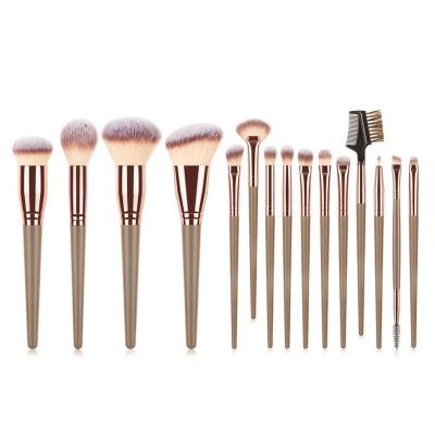 China Angular Blush Synthetic 15pcs Private Label Professional Brush Make Up For Sweeping Hair Soft Customized LOGO for sale