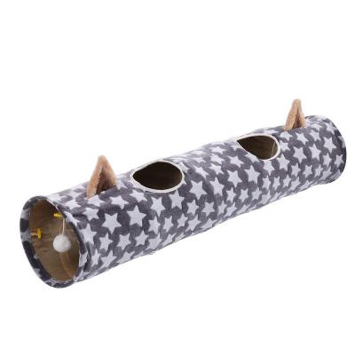 China Stored Collapsible Cat Tunnel Pet Tunnel Toy One Way Velvet Pet Bed Customzied Colors for sale