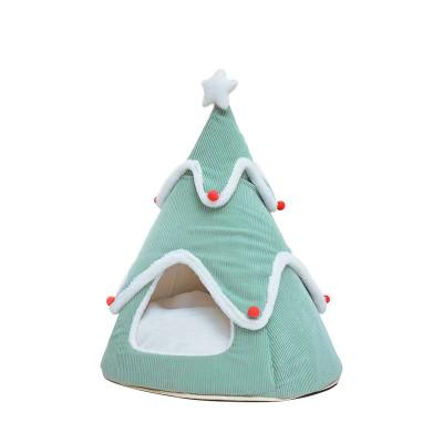 China Breathable Christmas Tree Pet Bed, Warm Pet Nest Bed In Cute Winter Kennel for sale