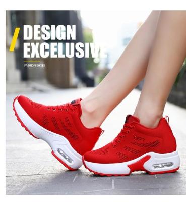 China Fashion Trend High quality women's sneakers Comfortable rubber soles women's sports mesh Breathable flat running shoes sneakers lace up for sale