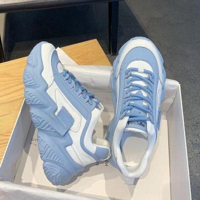 China Breathable 2023 Spring and Autumn new fashion women's casual walking shoes women's thick sole women's sports shoes  lace up for sale