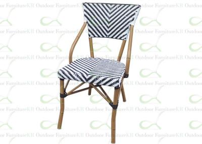 China Outdoor Dining Chairs Restaurant Chair Faux Bamboo Black and White Accents for sale