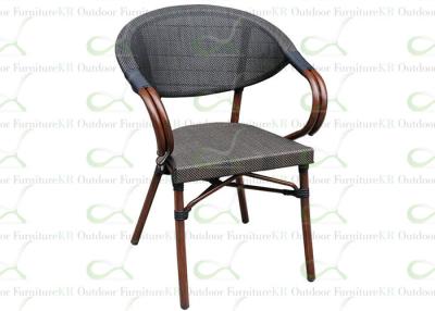 China Outdoor Dining Chairs Commercial Synthetic Bamboo Painted Textilene Mesh Chair for sale