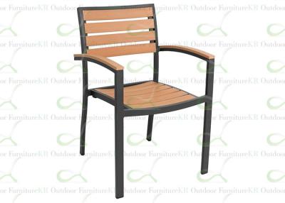 China Outdoor Dining Chair with Arm Polywood Aluminum Frame Ideal for Restaurant for sale