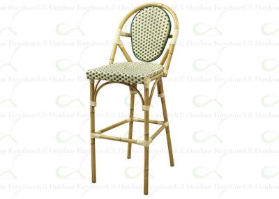 China All-weather Outdoor Bar Chairs Faux Bamboo Rattan/Wicker Patio Bar Stools for sale