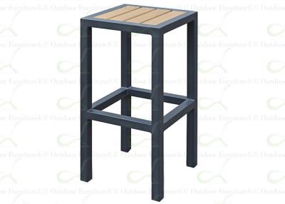 China Outdoor Faux Teakwood Bar Chairs  Aluminum Polywood Bar Stools for sale