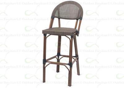 China Faux Bamboo Bar Chairs for Outdoor Commercial Restaurant in Brown Textilene for sale