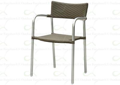 China Outdoor Dining Chairs Aluminum Wicker Chair Commercial Outside Rattan Furniture for sale