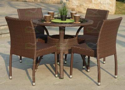 China Synthetic Rattan Outdoor Dining Sets Resin Wicker Restaurant Dining Furniture for sale