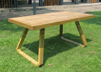 China Patio Dining Tables Outdoor Teak Table Long Shape Aluminum Garden Tables for sale