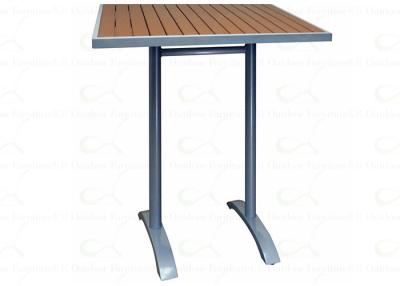 China Outdoor Bar Tables Rectangular High Top Table with Straight Legs Aluminum Bases for sale